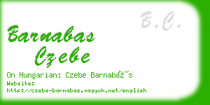 barnabas czebe business card